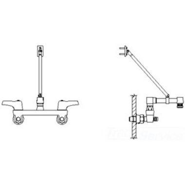 Click here to see Delta 28C8153 Delta 28C8153 CER-TECK Wallmount Service Faucet, Rigid 8