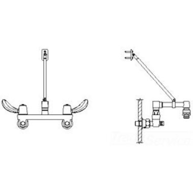 Click here to see Delta 28C8162 Delta 28C8162 CER-TECK Wallmount Service Faucet, Rigid 8