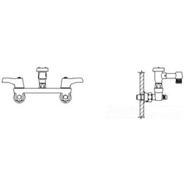 Click here to see Delta 28C8083 Delta 28C8083 CER-TECK Wallmount Service Faucet, Rigid 5.5