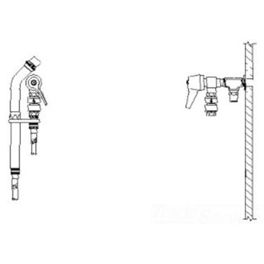 Click here to see Delta 54T1101 Delta 54T1101 Wallmount Bedpan Cleanser w/ Volume Control Valve w/ Stop, Spray, Double Check Vac. Breaker