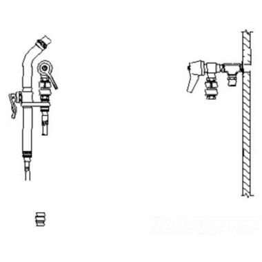 Click here to see Delta 54T1104-QD Delta 54T1104-QD Wallmount Bedpan Cleanser w/ Volume Control Valve w/ Stop, Spray w/ Stop, Double Check Vac. Breaker, Quick Disconnect Hose