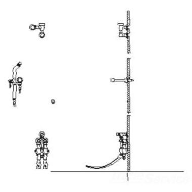 Click here to see Delta 54T1434A-QD Delta 54T1434A-QD Wallhung Bedpan Cleanser w/ Double Pedal Valve, Spray w/ Stop, Vac. Breaker, Quick Disconnect Hose