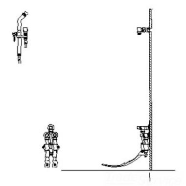 Click here to see Delta 54T1454A Delta 54T1454A Wallhung Bedpan Cleanser w/ Double Pedal Valve, Spray w/ Stop, Spout End Vac. Breaker
