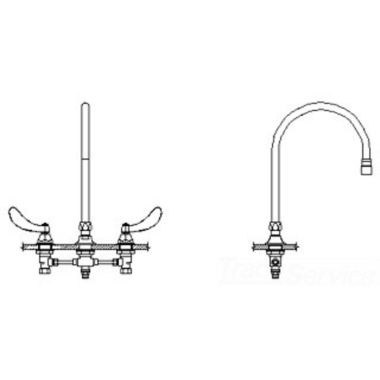 Click here to see Delta 54T2401-R7 Delta 54T2401-R7 TECK Widespread Surgeon Faucet w/ Foot Pedal Connect, R7 Spout, VR Laminar, 1.5 gpm