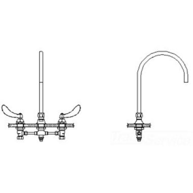 Click here to see Delta 54T2402-R7 Delta 54T2402-R7 TECK Widespread Surgeon Faucet w/ Foot Pedal Connect, R7 Spout, Smooth End Laminar, 1 gpm