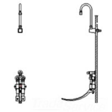 Click here to see Delta 54T5323A Delta 54T5323A Wall-Hung Double Foot Pedal Surgeon Scrub-Up Valve w/ Wallmount Gooseneck, VR Aerator, 1.5 gpm