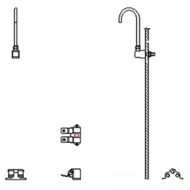 Click here to see Delta 54T5427A Delta 54T5427A Floor-Mounted Double Foot Pedal Surgeon Scrub-Up Valve w/ Wallmount Gooseneck, Smooth End Laminar, 1 gpm