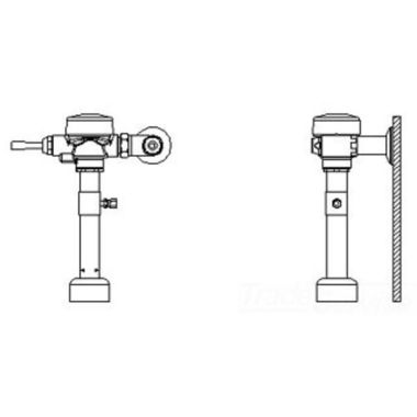 Click here to see Delta 81T201-1 Delta 81T201-1 TECK Exposed Flush Valve, 1.6 gpf, Trap Seal Primer Tee, 1.5