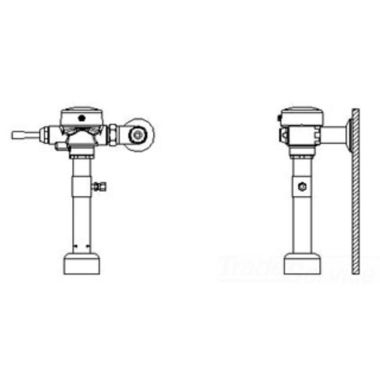 Click here to see Delta 81T201-15 Delta 81T201-15 TECK Exposed Flush Valve, 1.6 gpf, Trap Seal Primer Tee, Bumper Cover, 1.5
