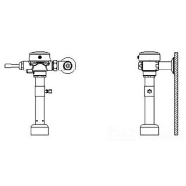 Click here to see Delta 81T201-156 Delta 81T201-156 TECK Exposed Flush Valve, 1.6 gpf, Trap Seal Primer Tee, Bumper Cover, 1.5