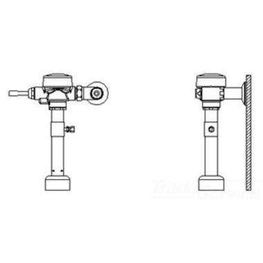 Click here to see Delta 81T201-16 Delta 81T201-16 TECK Exposed Flush Valve, 1.6 gpf, Trap Seal Primer Tee, 1.5