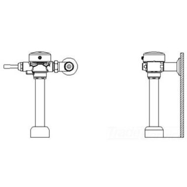 Click here to see Delta 81T201-5 Delta 81T201-5 TECK Exposed Flush Valve, 1.6 gpf, Cover Bumper, 1.5