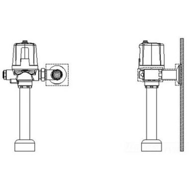 Click here to see Delta 81T201BTA-30-6 Delta 81T201BTA-30-6 TECK Battery-Op. Exposed Flush Valve for Sloan/Zurn, 1.6 gpf, No Field Adjust, 1.5