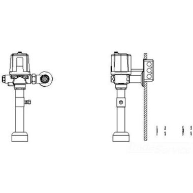 Click here to see Delta 81T201HWA-1 Delta 81T201HWA-1 TECK H2Optics Exposed Flush Valve, 1.6 gpf, Trap Seal Primer Tee, 1.5