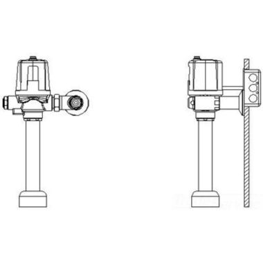 Click here to see Delta 81T201HWA-48 Delta 81T201HWA-48 TECK H2Optics Exposed Flush Valve, 1.27 gpf, No Field Adjust, 1.5