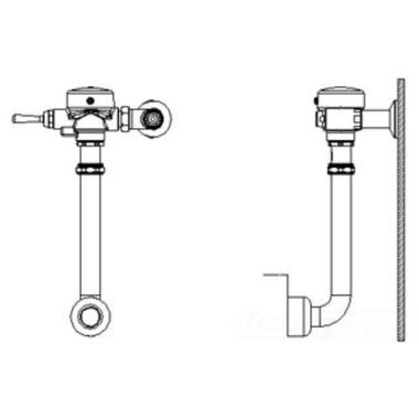 Click here to see Delta 81T271-5 Delta 81T271-5 TECK Exposed Flush Valve, 1.6 gpf, Cover Bumper, 1.5