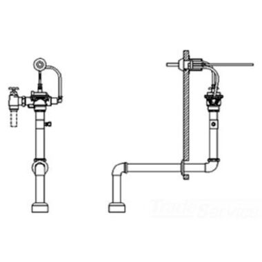 Click here to see Delta 83T341-1 Delta 83T341-1 TECK Concealed Flush Valve w/ Handle, 1.6 gpf, Trap Seal Primer Tee, 1.5