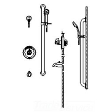 Click here to see Delta T13H253-25 Delta Commercial Single-Handle Pressure-Balance Tub Faucet with Handshower, 36