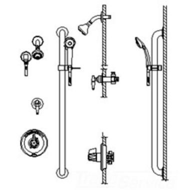 Click here to see Delta T13H333-25 Delta T13H333-25 Chrome Commercial Dual Shower Trim With Handshower