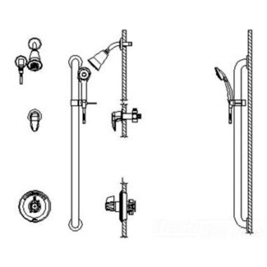 Click here to see Delta T13H383-05 Delta T13H383-05 Chrome Commercial Dual Shower Trim With Handshower