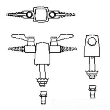 Click here to see Delta W6225AIR Delta W6225AIR 180-Degree Double Ball Valve Hose Cocks for Air, 3/8