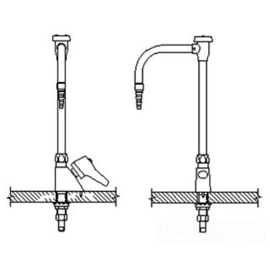 Click here to see Delta W6600-10-C Delta W6600-10-C Teck Deckmount Lever Blade Handle Lab Faucet w/ Angle Vacuum Breaker, Fits 7/8