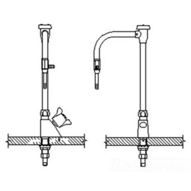 Click here to see Delta W6600-12 Delta W6600-12 Teck Deckmount 2-Arm Lab Handle Faucet w/ Angle Vacuum Breaker, C.P. Aspirator, Fits 7/8