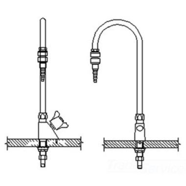 Click here to see Delta W6600-9-R6 Delta W6600-9-R6 Teck Deckmount 2-Arm Lab Handle Faucet w/ 6