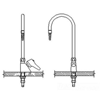 Click here to see Delta W6600HW-C Delta W6600HW-C Teck Deckmount Lever Blade Handle Lab Faucet w/ Gooseneck, Fits 7/8