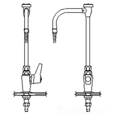 Click here to see Delta W6601-10-C Delta W6601-10-C Teck Deckmount Lever Blade Handle Lab Faucet w/ Angle Vacuum Breaker, Fits 1