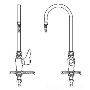 Click here to see Delta W6601-C Delta W6601-C Teck Deckmount Lever Blade Handle Lab Faucet w/ Gooseneck, Fits 1