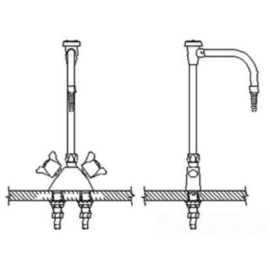Click here to see Delta W6700-10 Delta W6700-10 Teck Deckmount 2-Arm Lab Handles Mixing Faucet w/ Angle Vacuum Breaker, 7/8