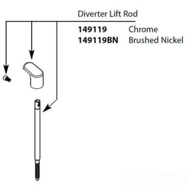 Click here to see Moen 149119 MOEN 149119 PART LIFT ROD, RT CHR CHROME