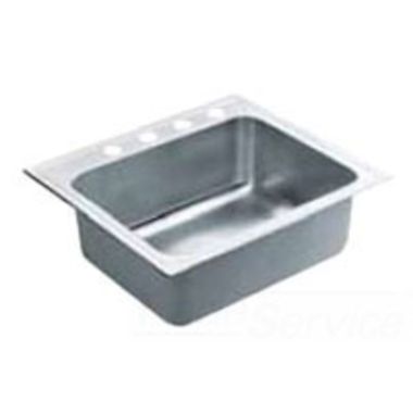 Click here to see Moen S22338 MOEN S22338 LANCELOT 25x22 STAINLESS DROP IN SINK 18 GAUGE 1 BOWL 3 HOLE