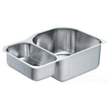 Click here to see Moen S22373 Moen S22373 Lancelot 28x18 Undermount Stainless Steel Double Bowl Sink 18 Gauge