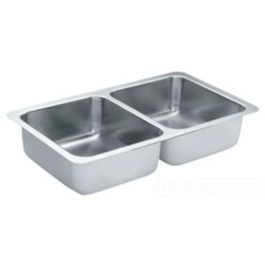 Click here to see Moen S22396 Moen S22396 Lancelot 29x16 Undermount Stainless Steel Double Bowl Sink 18 Gauge